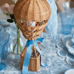 Mrs. Alice Hot Air Balloon Rechargeable Lamp with Blue Bow< Rechargeable Table Lamps | Lamp Stands