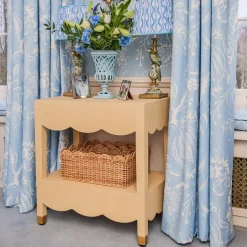 Mrs. Alice Irene Grasscloth Table< Furniture