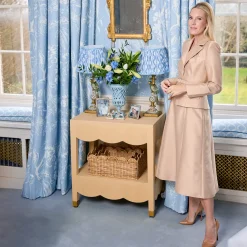 Mrs. Alice Irene Grasscloth Table< Furniture