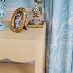 Mrs. Alice Irene Grasscloth Table< Furniture