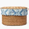 Mrs. Alice Isabella Rattan Basket with Ikat Liner (Medium)< For The Hostess | For The Rattan Lover
