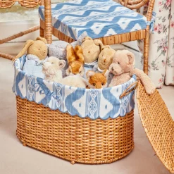 Mrs. Alice Isabella Rattan Basket with Ikat Liner (Medium)< For The Hostess | For The Rattan Lover