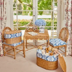 Mrs. Alice Isabella Rattan Basket with Ikat Liner (Medium)< For The Hostess | For The Rattan Lover