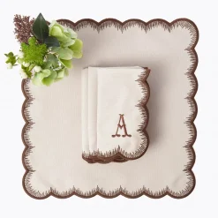 Mrs. Alice Isabella Taupe & Chocolate Napkins (Set of 4)< Napkins | Mrs. Alice Monogram