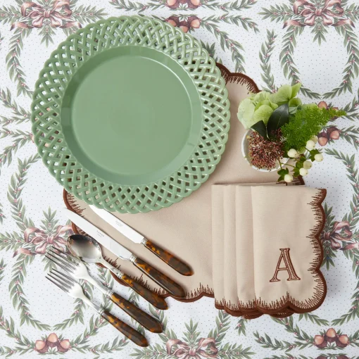 Mrs. Alice Isabella Taupe & Chocolate Napkins (Set of 4)< Napkins | Mrs. Alice Monogram