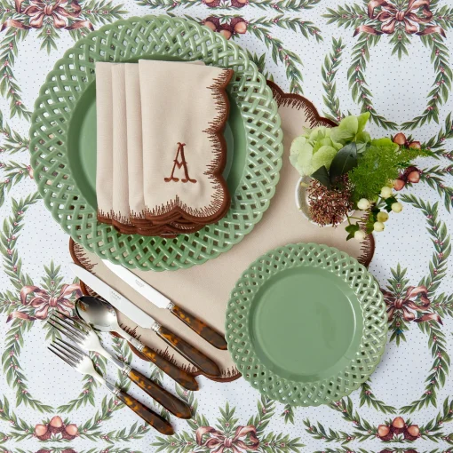 Mrs. Alice Isabella Taupe & Chocolate Napkins (Set of 4)< Napkins | Mrs. Alice Monogram