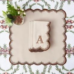 Mrs. Alice Isabella Taupe & Chocolate Napkins (Set of 4)< Napkins | Mrs. Alice Monogram