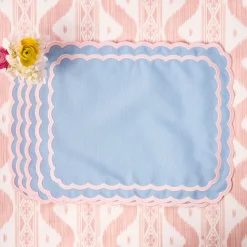 Mrs. Alice Isla Blue & Pink Placemats & Napkins (Set of 4)< Table Linen Sets | Mrs. Alice Monogram