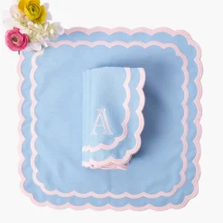 Mrs. Alice Isla Blue & Pink Placemats & Napkins (Set of 4)< Table Linen Sets | Mrs. Alice Monogram