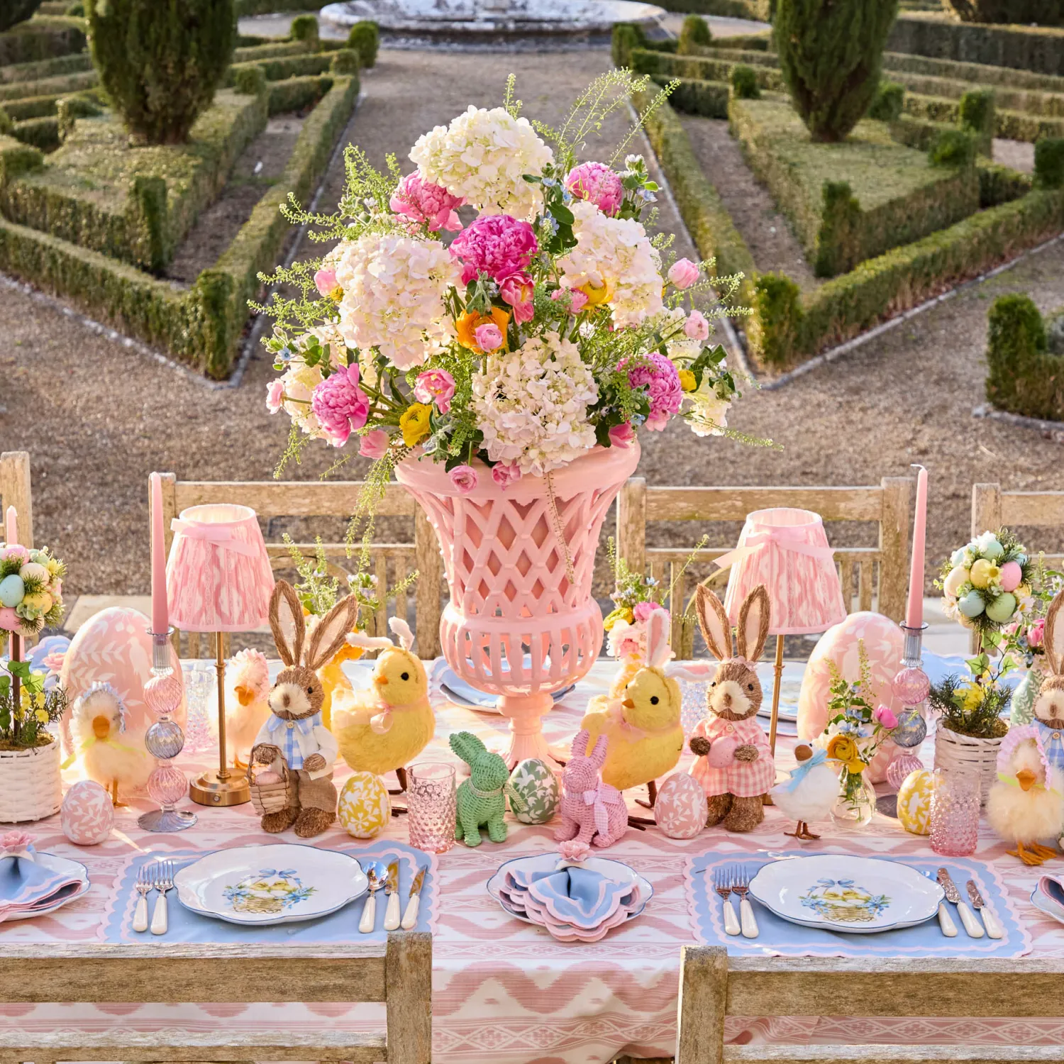 Mrs. Alice Isla Blue & Pink Placemats & Napkins (Set of 4)< Table Linen Sets | Mrs. Alice Monogram