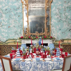 Mrs. Alice Isla Blue Toile Tablecloth< Tablecloths