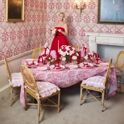 Mrs. Alice Isla Pink Toile Tablecloth< Tablecloths