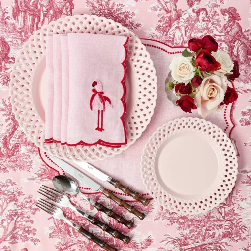 Mrs. Alice Isla Pink Toile Tablecloth< Tablecloths