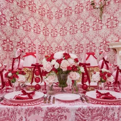 Mrs. Alice Isla Pink Toile Tablecloth< Tablecloths
