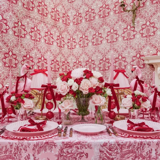 Mrs. Alice Isla Pink Toile Tablecloth< Tablecloths