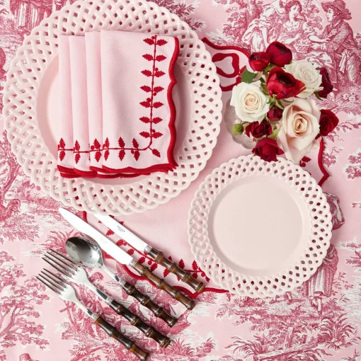 Mrs. Alice Isla Pink Toile Tablecloth< Tablecloths