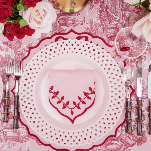 Mrs. Alice Isla Pink Toile Tablecloth< Tablecloths