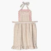 Mrs. Alice Isla Putty & Pink Gingham Apron< Mrs. Alice Monogram | Monogrammable Gifts