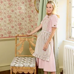 Mrs. Alice Isla Putty & Pink Gingham Apron< Mrs. Alice Monogram | Monogrammable Gifts