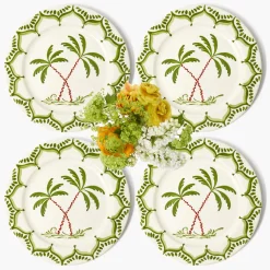 Mrs. Alice Jardin de Palmier Dinner Plates (Set of 4)< Summer Crockery | Dinner Plates