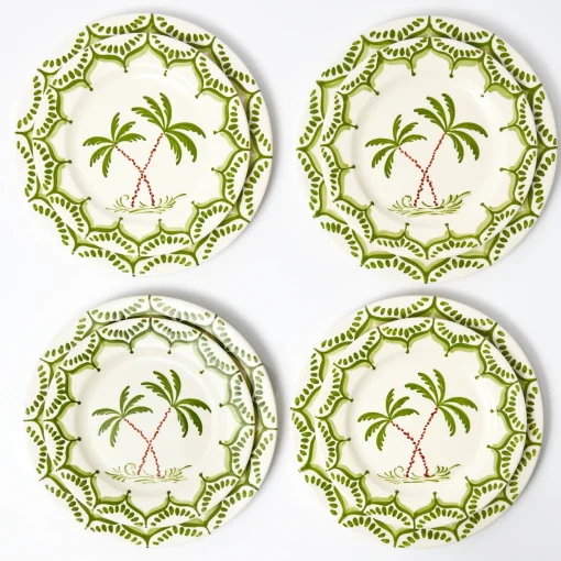 Mrs. Alice Jardin de Palmier Dinner & Starter Plates (Set of 8)< Summer Crockery | Crockery Sets