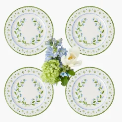 Mrs. Alice Josephine Green & Blue Starter Plates (Set of 4)< Starter Plates | Crockery Sets