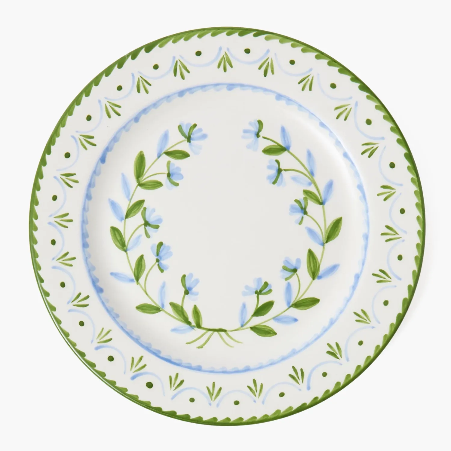 Mrs. Alice Josephine Green & Blue Dinner Plate< Dinner Plates