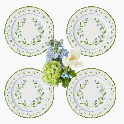Mrs. Alice Josephine Green & Blue Starter Plates (Set of 4)< Starter Plates | Crockery Sets