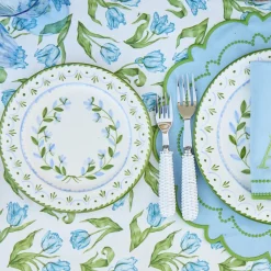 Mrs. Alice Josephine Green & Blue Dinner Plate< Dinner Plates