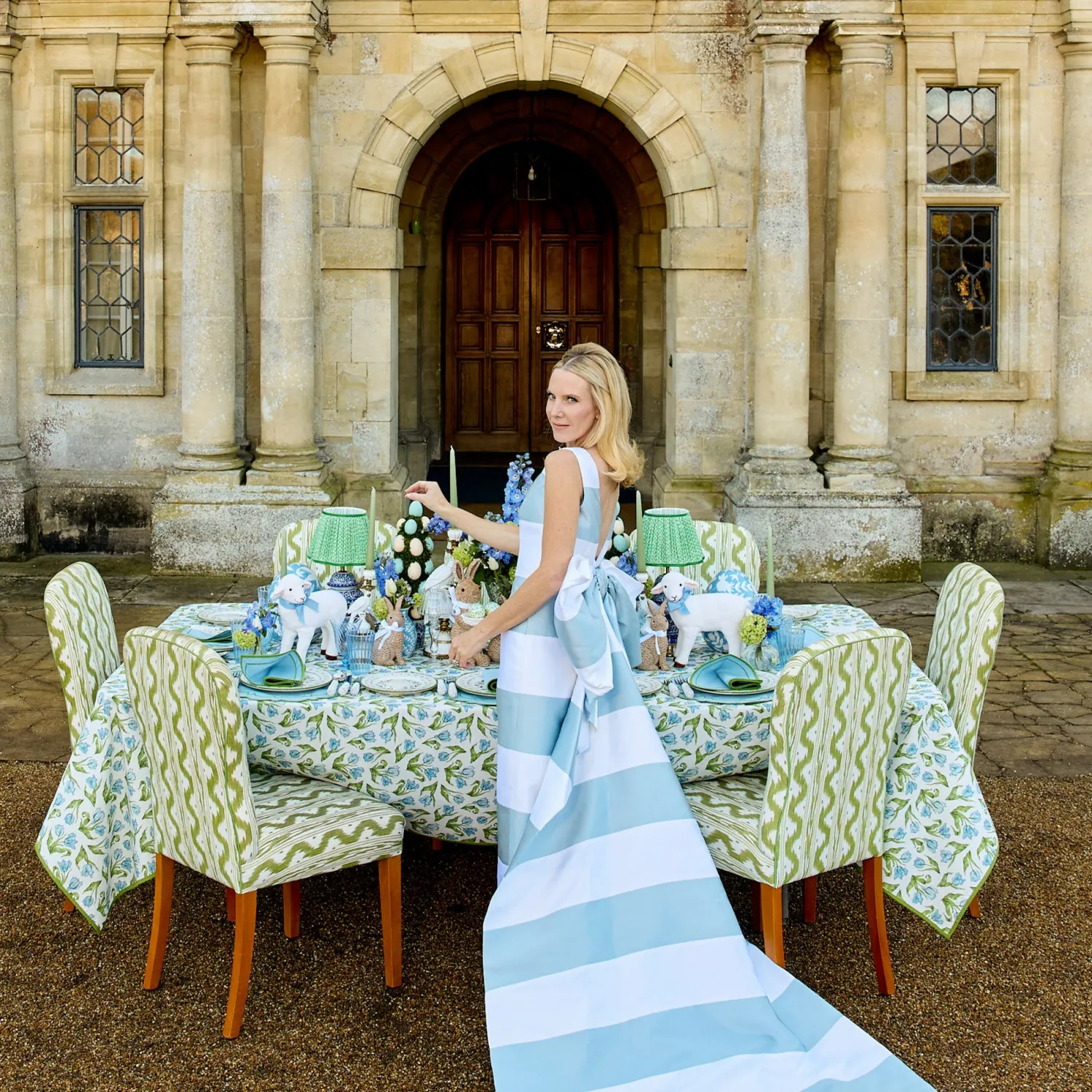 Mrs. Alice Josephine Green & Blue Dinner Plate< Dinner Plates