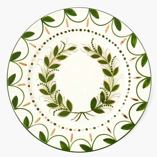 Mrs. Alice Josephine Olive & Gold Garland Dinner Plate< Dinner Plates