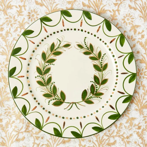 Mrs. Alice Josephine Olive & Gold Garland Dinner Plate< Dinner Plates