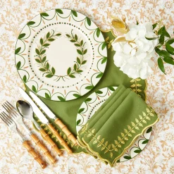 Mrs. Alice Josephine Olive & Gold Garland Dinner Plate< Dinner Plates
