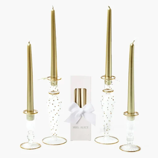 Mrs. Alice Joy Gold Candle Set< Candles | Candlescapes