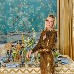 Mrs. Alice Julia Blue Marbled Dinner Plate (Set of 4)< Summer Crockery | Dinner Plates