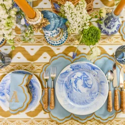 Mrs. Alice Julia Blue Marbled Dinner Plate< Summer Crockery | Dinner Plates