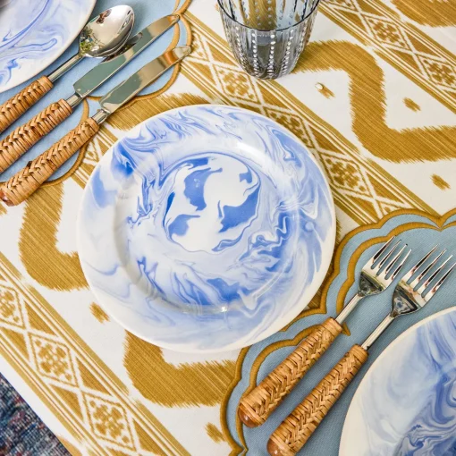 Mrs. Alice Julia Blue Marbled Starter Plate< Summer Crockery | Starter Plates