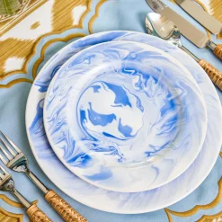 Mrs. Alice Julia Blue Marbled Starter Plate< Summer Crockery | Starter Plates