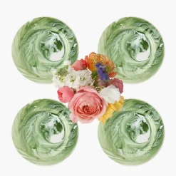 Mrs. Alice Julia Green Marbled Starter Plates (Set of 4)< Summer Crockery | Starter Plates