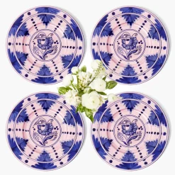 Mrs. Alice Kamari Pink & Blue Dinner & Starter Plates (Set of 8)< Crockery Sets