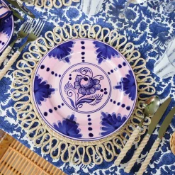 Mrs. Alice Kamari Pink & Blue Dinner Plate< Dinner Plates
