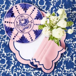 Mrs. Alice Kamari Pink & Blue Dinner Plate< Dinner Plates