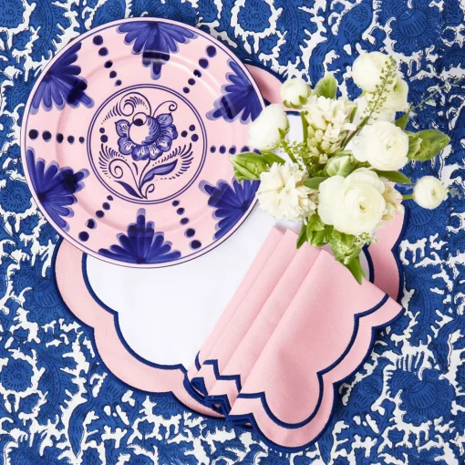 Mrs. Alice Kamari Pink & Blue Dinner Plate< Dinner Plates