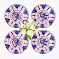 Mrs. Alice Kamari Pink & Blue Starter Plates (Set of 4)< Starter Plates | Crockery Sets