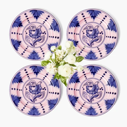 Mrs. Alice Kamari Pink & Blue Starter Plates (Set of 4)< Starter Plates | Crockery Sets