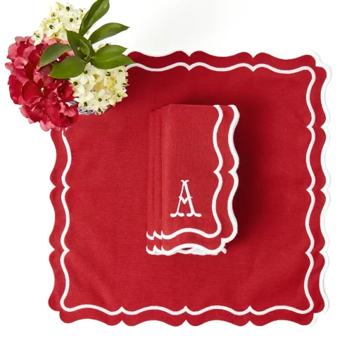 Mrs. Alice Katherine Berry Red Napkins (Set of 4)< Napkins | Mrs. Alice Monogram