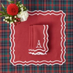 Mrs. Alice Katherine Berry Red Napkins (Set of 4)< Napkins | Mrs. Alice Monogram