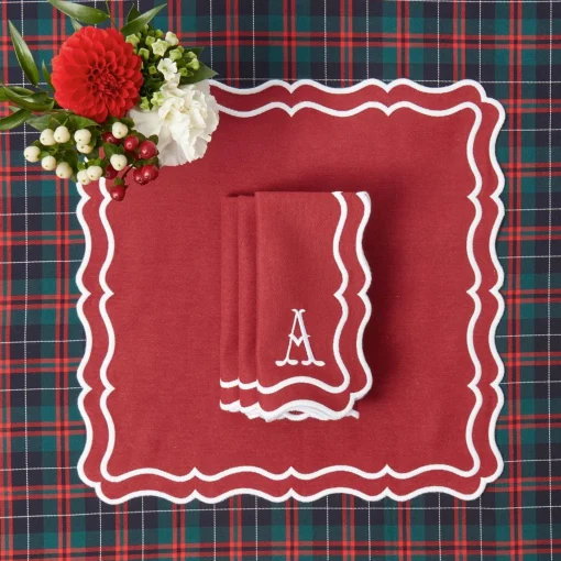 Mrs. Alice Katherine Berry Red Napkins (Set of 4)< Napkins | Mrs. Alice Monogram