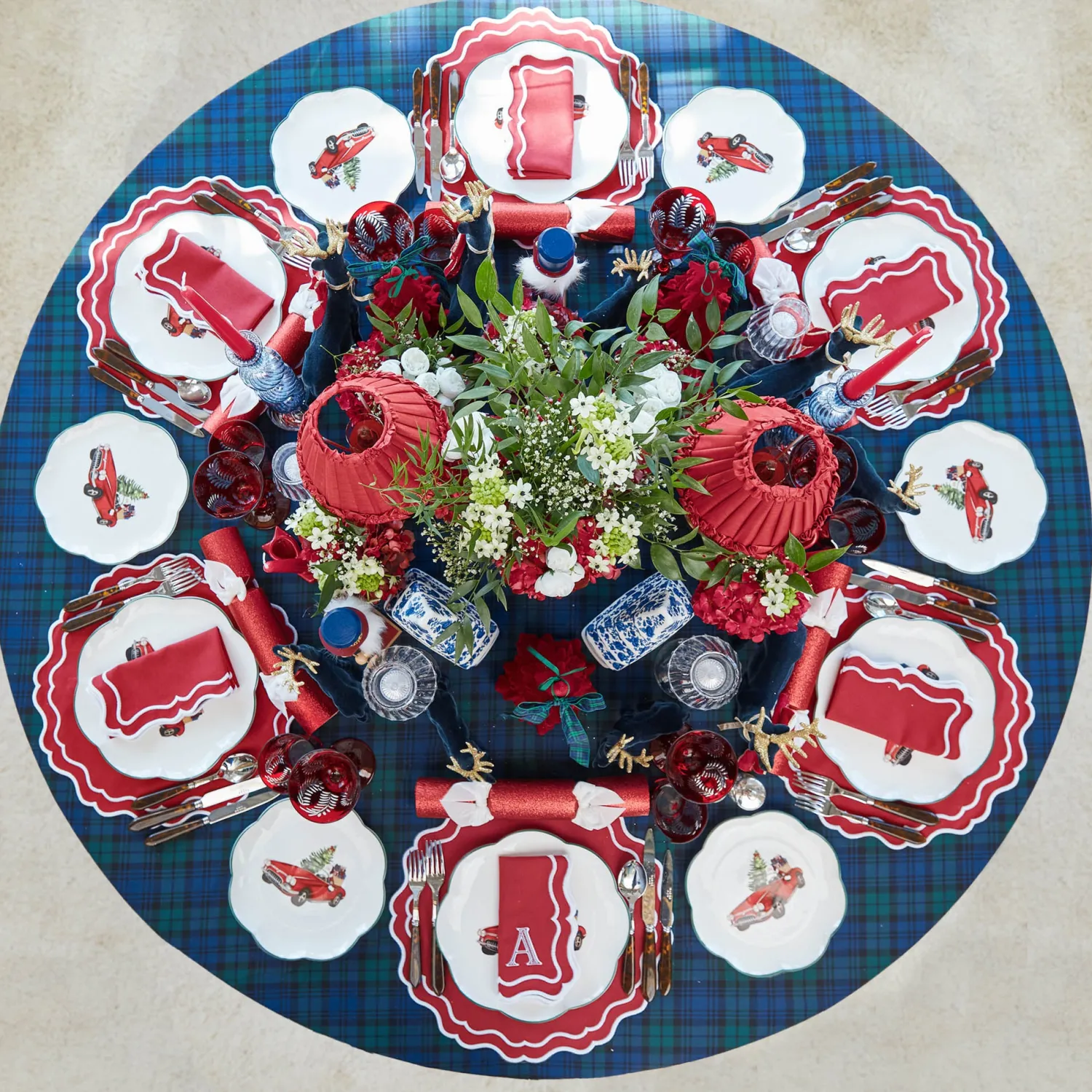 Mrs. Alice Katherine Berry Red Placemats & Napkins (Set of 4)< Table Linen Sets | Mrs. Alice Monogram
