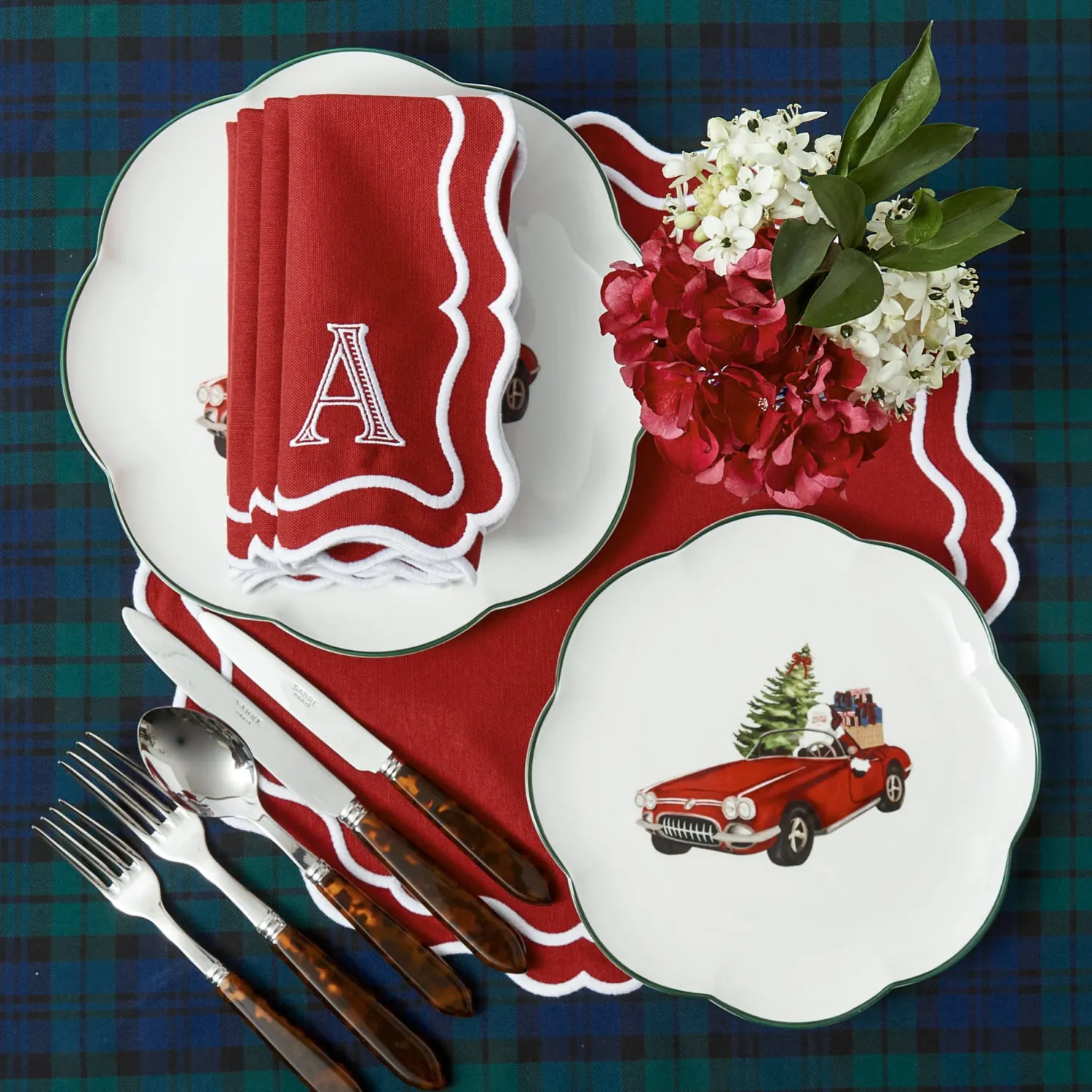 Mrs. Alice Katherine Berry Red Placemats & Napkins (Set of 4)< Table Linen Sets | Mrs. Alice Monogram